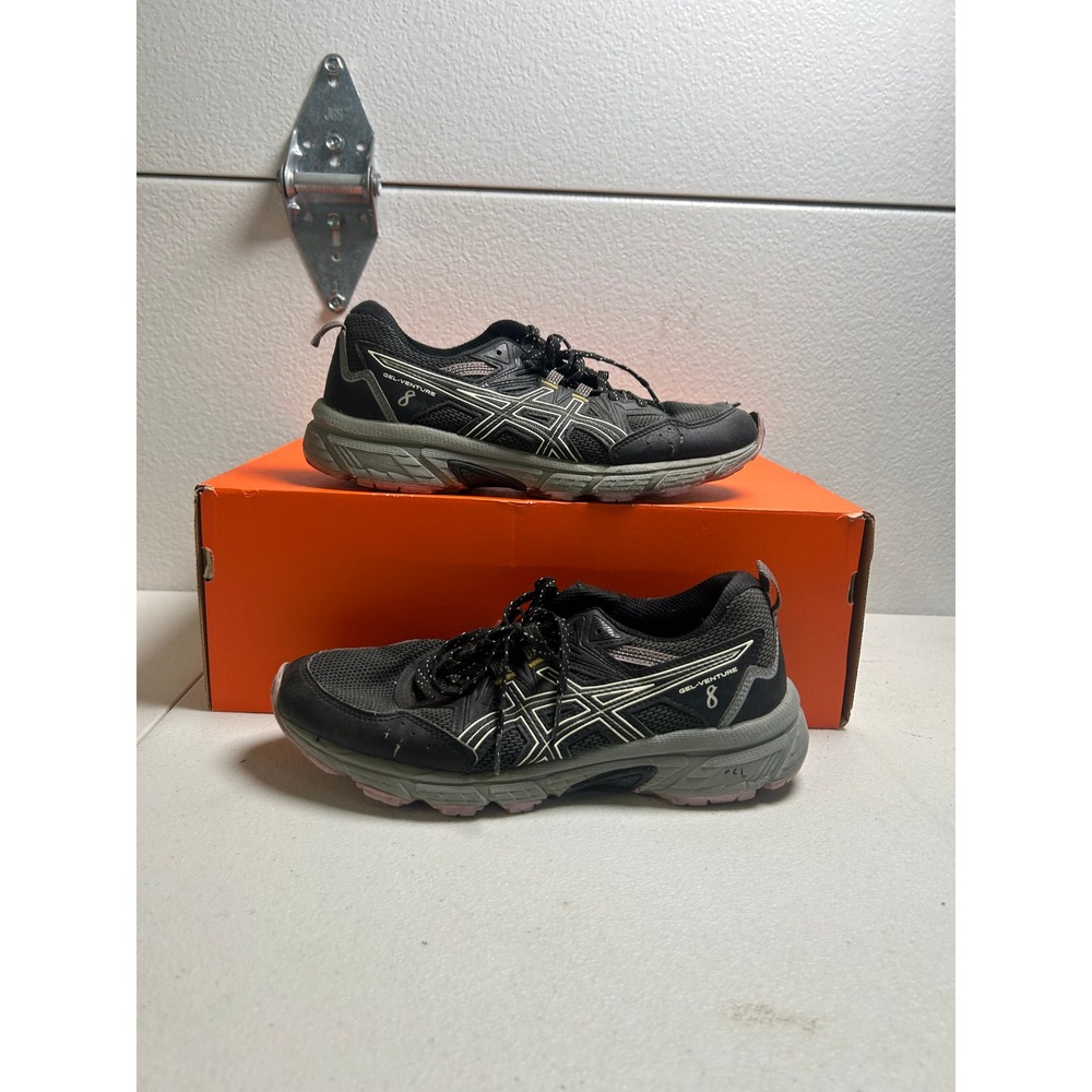 ASICS Gel-Venture 8 Black Lilac Silver Size 8.5 Wide #3101